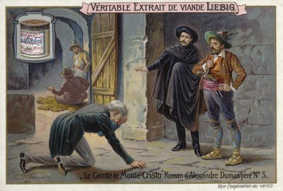 Scène uit De Graaf van Monte Cristo, door Alexandre Dumas door European School